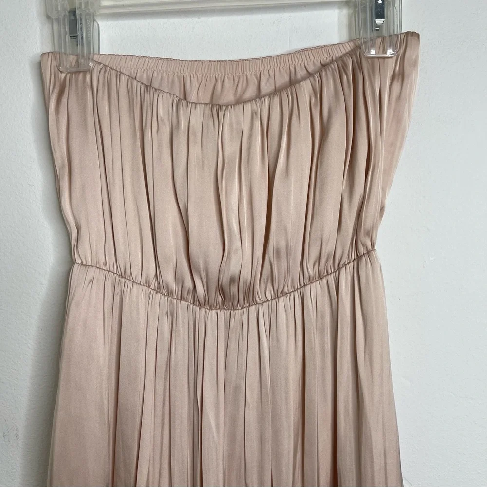 Lovers + Friends Night Lights Strapless Satin Midi Dress Champagne Sz XS Fairy - Picture 12 of 16